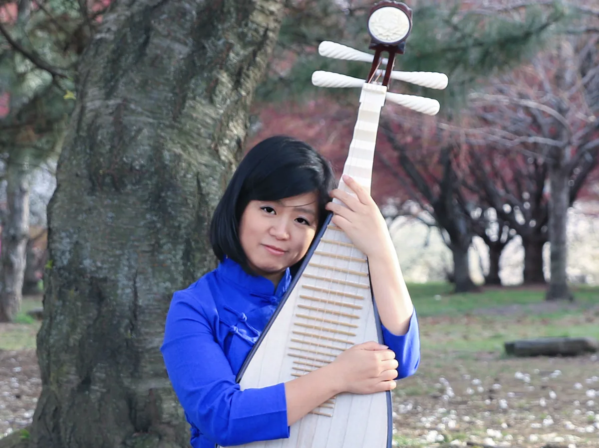 A musician playing the pipa, a classical Chinese lute